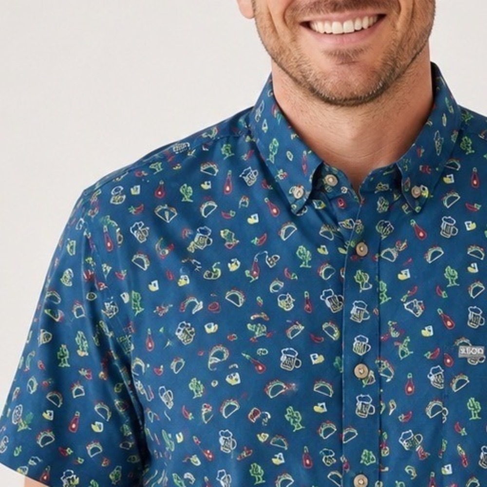 Southern Shirt Co Taco Tuesday Shirt Casual Button Down XL  Baja Fiesta Novelty